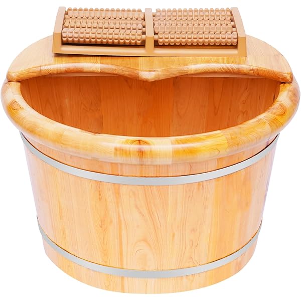 Amazon.com: ZR-加高熏蒸桶,加熱足筒,蒸汽泡沫足浴桶,小牛木桶U