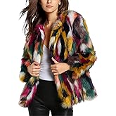 Yimoon Faux Fur Coats for Women Fur Fuzzy Coat Jacket Fluffy Shaggy Jackets Overcoat