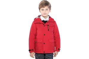 SOLOCOTE Boys Winter Coat Lightweight Thicked Winter Jacket Warm Soft Puffy Cotton Outwear with Hood