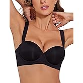 Rasback Padded Push Up Bras for Women T-Shirt Underwire Bra Support Add One Cup Black 40B