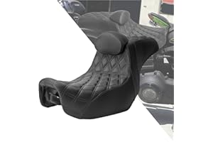 HDBUBALUS Motocycle One-piece Seat Driver & Passenger Seat with Backrest Fit for Harley Dyna Wide Glide Low Rider Street Bob 