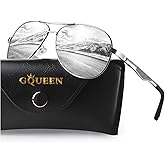 GQUEEN Classic Military Style Pilot Polarized Sunglasses Spring Hinges Al-Mg for mens womens MOS1