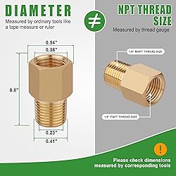 Ailbiuko Brass Pipe Fittings,1/8" NPT Thread Male x