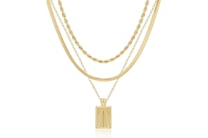 KYERLYN Layered Gold Silver Necklaces for Women, Stackable Stack 14K Real Gold Plated Silver Chain Necklace Diamond Circle CZ Layering Pendant Necklaces Trendy Gold Jewelry Set Gifts