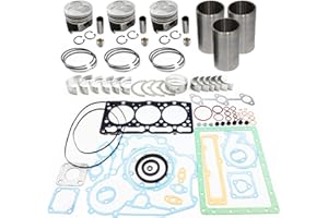 WSBAODAN Overhaul Rebuild Kit NO Valves Compatible with Kubota D1105 Engine KX41 KX36-2 KX41-2 U25S Excavator F2400 F2560E F2880 F2680E B1750D B1750E Tractor Replacement Parts