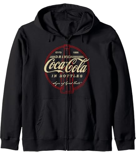 Amazon.com: Coca-Cola 1886 An American Classic Logo Zip Hoodie