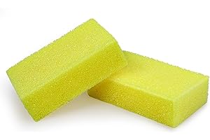 DECOHS 2 Pcs Bug Scrubber Sponge- Reusable Car Bug & Tar Remover Sponge- Car Wash Cleaning Scrub Sponges for Car Detailing (Yellow)