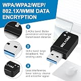 Povxlum USB WiFi Adapter Dongle PC 1300Mbps Dual Band 2.4G 5G Windows 7 8 10 11 view 5