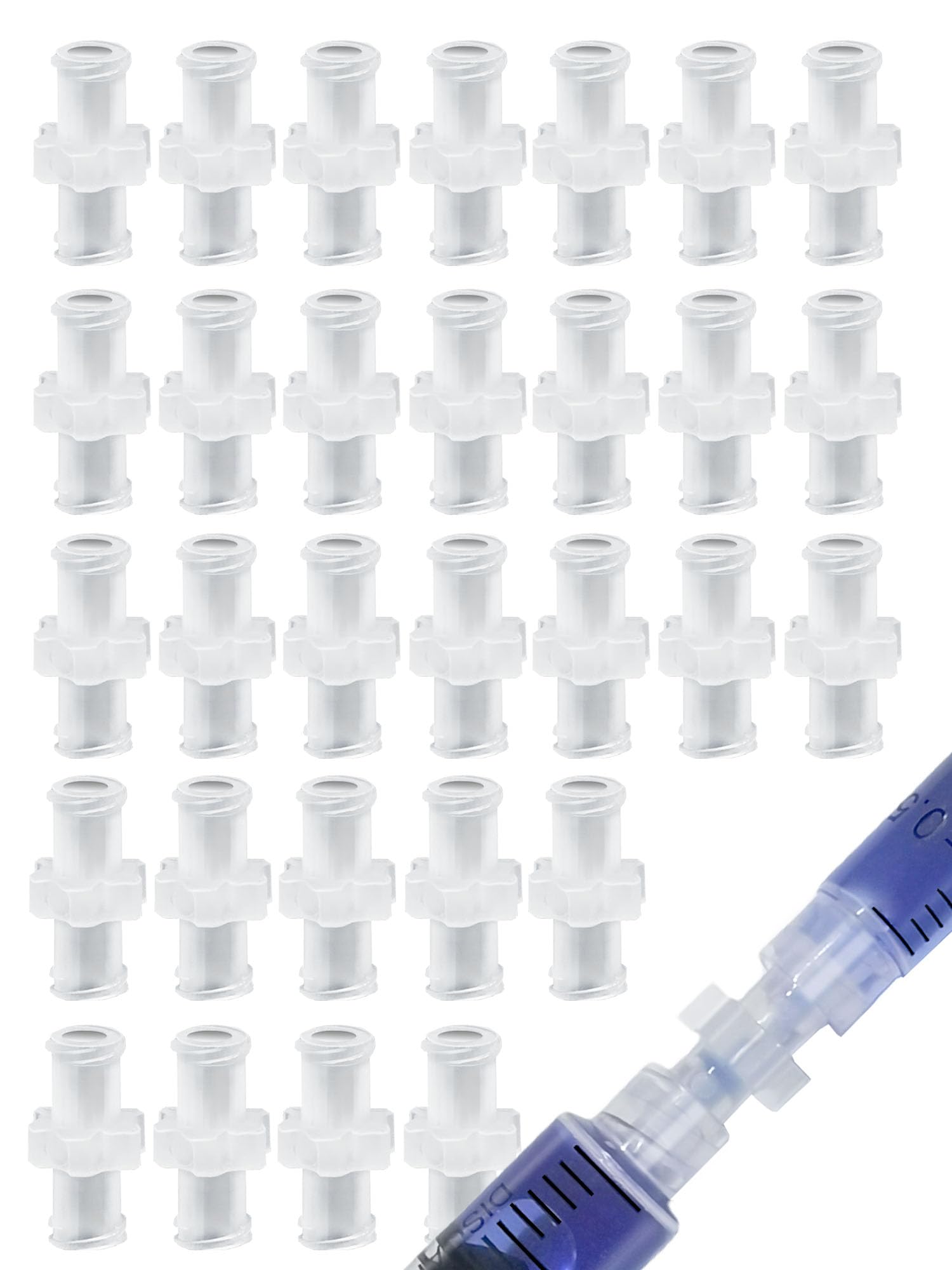 Photo 1 of 30pcs Luer Lock Connector Kit, Syringe Adapter, PP Syringe Transfer Joint, Luer Lock to Luer Lock Coupler for Liquid Transfer