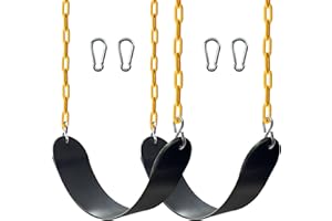 Sunnyglade 2PCS Swings Seats Heavy Duty with 66" Chain, Playground Swing Set Accessories Replacement with Snap Hooks, Support 250lb (2, Black)