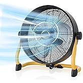 ETTFGUH 15" Battery Operated Fan Rechargeable Powered,20H Run Time 12 Wind Speed,Cordless High Velocity Metal Blade Portable Fan for Camping Travel Patio Tent Indoor Outdoor 360° Tilt