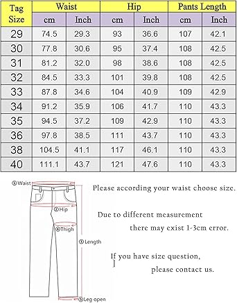 34 inches to cm pants
