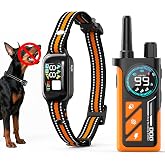 2 in1 Dog Bark and Shock Collar - 4500FT Anti Bark Collar with Remote, 3 Training Modes (Tone, Vibration, Safe Shock), IP67 Waterproof, Portable Training Collar for Medium and Large Dogs (5-120lbs)