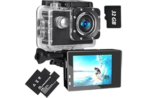 XILECAM Action Camera 1080P Sports Camera 32GB Memory Card Action Cam 4xZoom 131ft Underwater Waterproof with 2 X Batteries and Multi-Function Accessory(X2R)