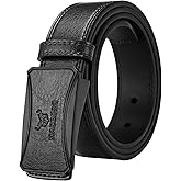 MACBORO Tsa Approved Non Metal Nickel Free Hypoallergenic Plastic Belt Buckle Mechanic Belts for Men No Scratch