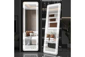 EDTEMI 63"x20" Full Length LED with Dimmable Lights - Standing/Wall Mounted Mirror for Bedroom, 3 Color Modes, Explosion-Proo