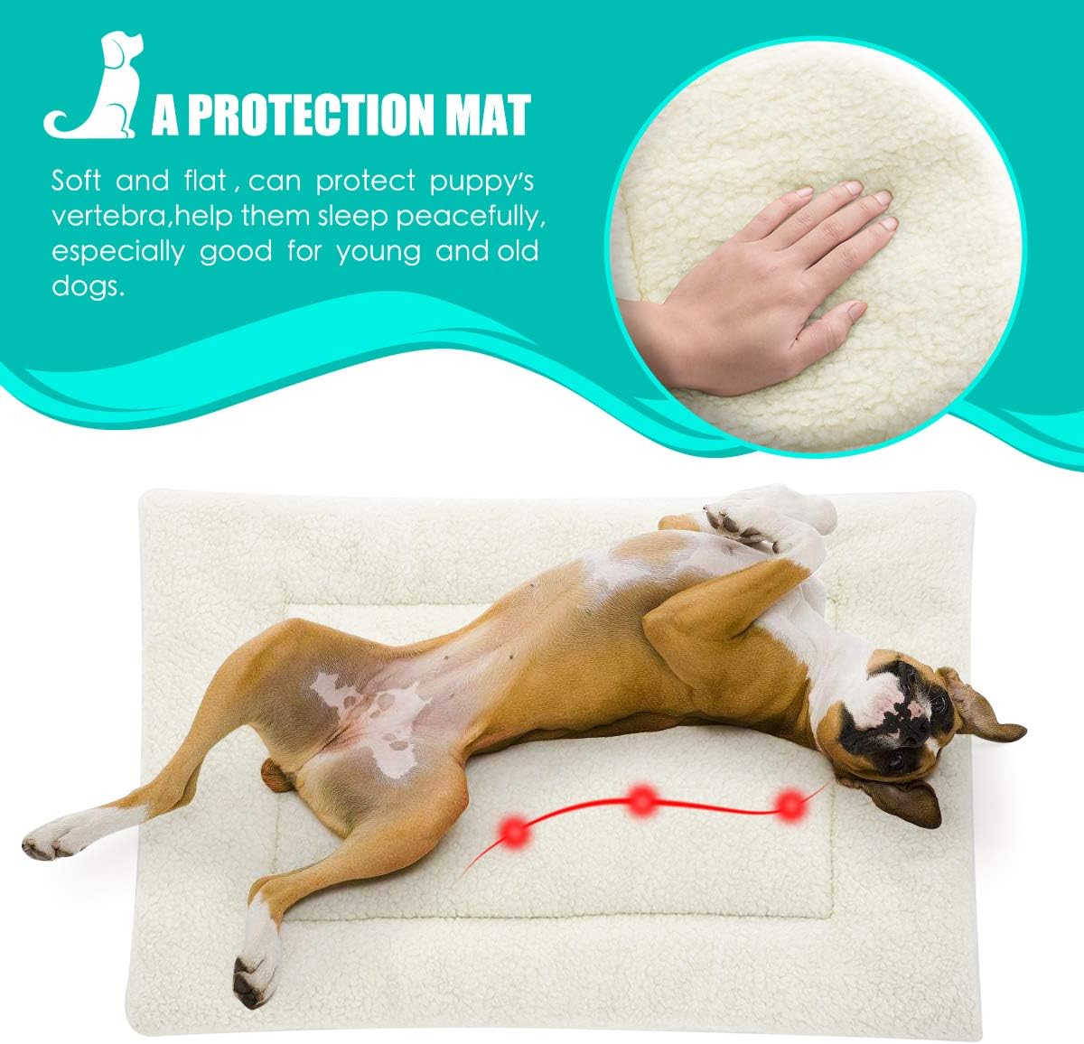 INVENHO Dog Bed Mat Comfortable Soft Crate Pad AntiSlip Washable Dog
