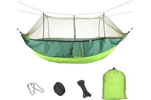 Bestrip Camping Hammock with Mosquito Net, Portable Outdoor Hammock Lightweight 210T Nylon Travel Bed for Backyard Hiking Garden Travel