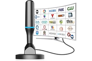 DTB TECH TV Antenna，Digital Antenna for Smart TV Indoor, tv Antennas with Strong Magnetic Base, 4k 1080P HD TV Antenna for Local Channels - 8 Feet Long Antenna Coaxial Cable for Easy Setup