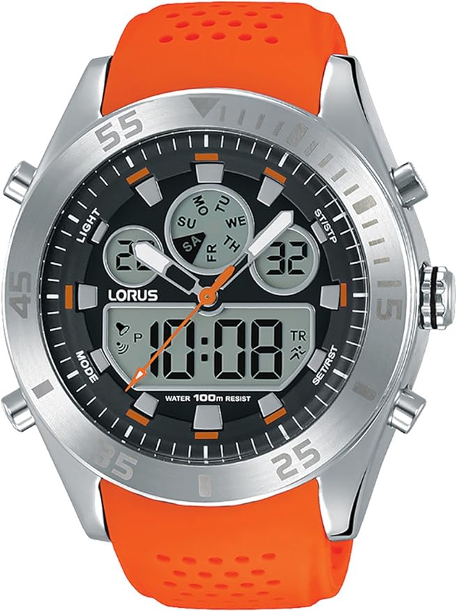 lorus men's stainless steel bracelet chronograph watch