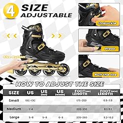MammyGol Inline Skates for Boys and Girls Youth, 4