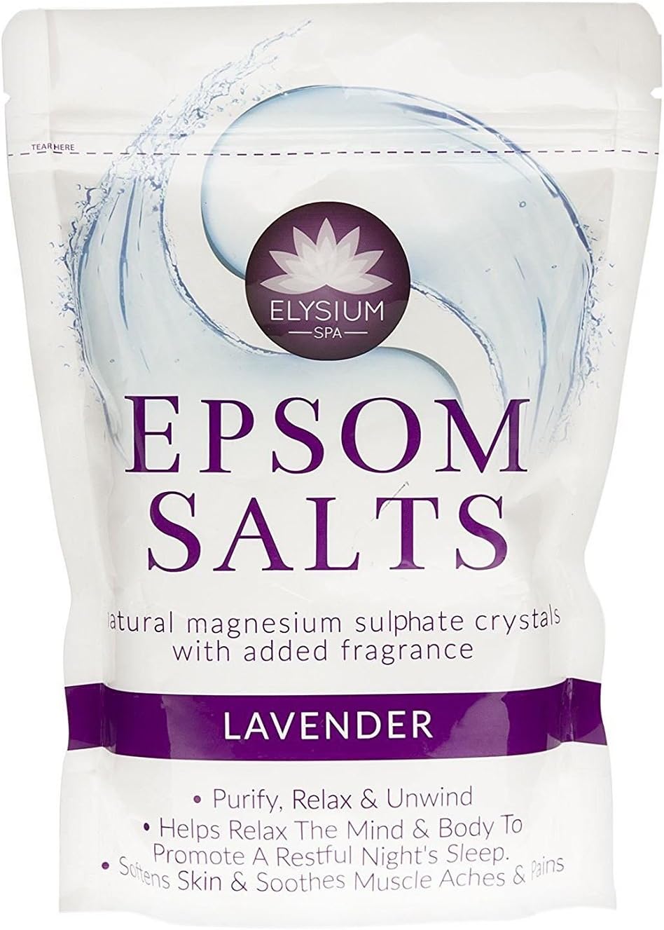 TWO PACKS of Elysium Spa Epsom Salts Lavender 450g Amazon.co.uk Beauty