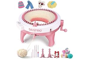 SENTRO Knitting Machine 48 Needles, Smart Knitting Crochet Machine, Double Crocheting Machine Kit,Circle Knit Loom Machine with Row Counter and Hand Crank