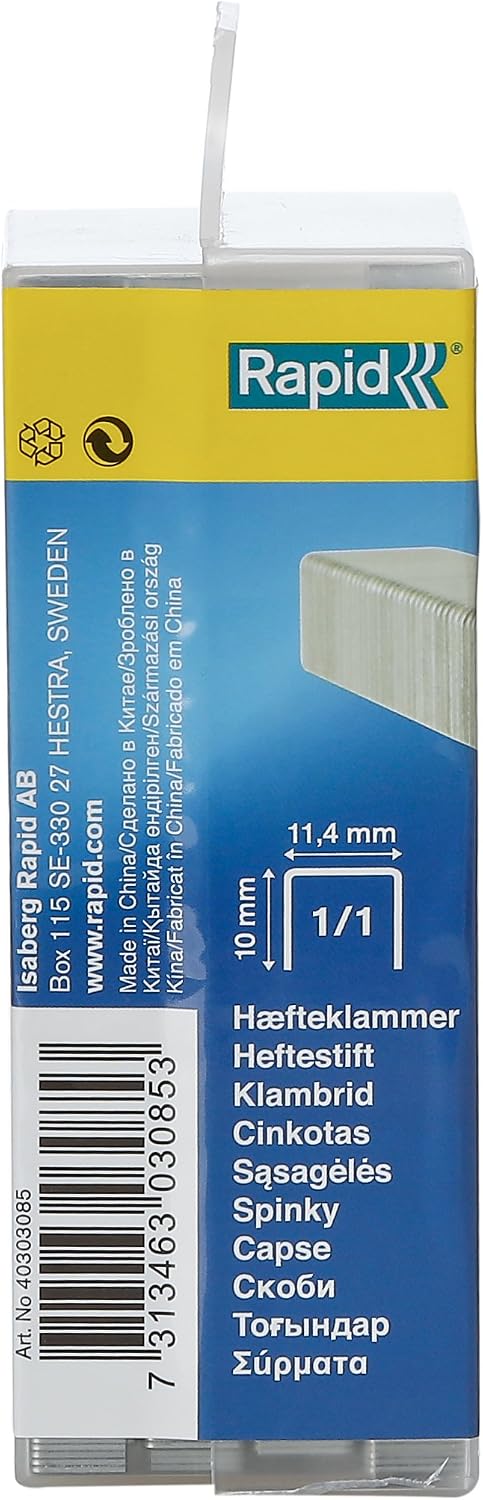 Rapid High Performance Staples, No.53, Leg Length 10 mm, 40303085 - 5000 Pieces, Silver, 5000 Pack - Image 5