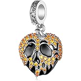 Yorionke Poison Apple Charm 925 Sterling Silver Halloween Skull Charms for Bracelets Halloween Jewelry Gifts for Women