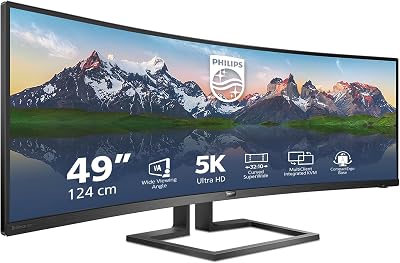 Philips 498P9 49 Inch DQHD Curved Ultrawide 70Hz 5ms VA Monitor USB HUB KVM
