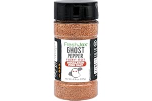 FreshJax Ghost Pepper Fiery Hot Himalayan Salt – 6.9 oz Extreme Spicy Salt for Grilling, Cooking, BBQ, Pizza, Fries & Popcorn – Bold Smokey Table Salt – Non-GMO, Gluten-Free – Made in USA