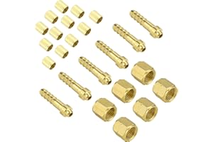 ZGTOOLS 1/4" ID Torch Hose Repair Kit for Oxygen & Acetylene hoses, Cutting Torch Hose Splice Rebuild Kit with Brass Fittings/Hoses Ferrules/Oxygen Nuts/Acetylene Nuts/Outlet Nipples etc