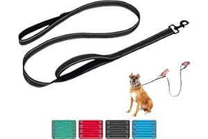 Aepeasti Dog Leash for Medium to Large Dogs with Two Padded Handles 5FT/6FT, Double Handle Dog Leash, Reflective Training Lea