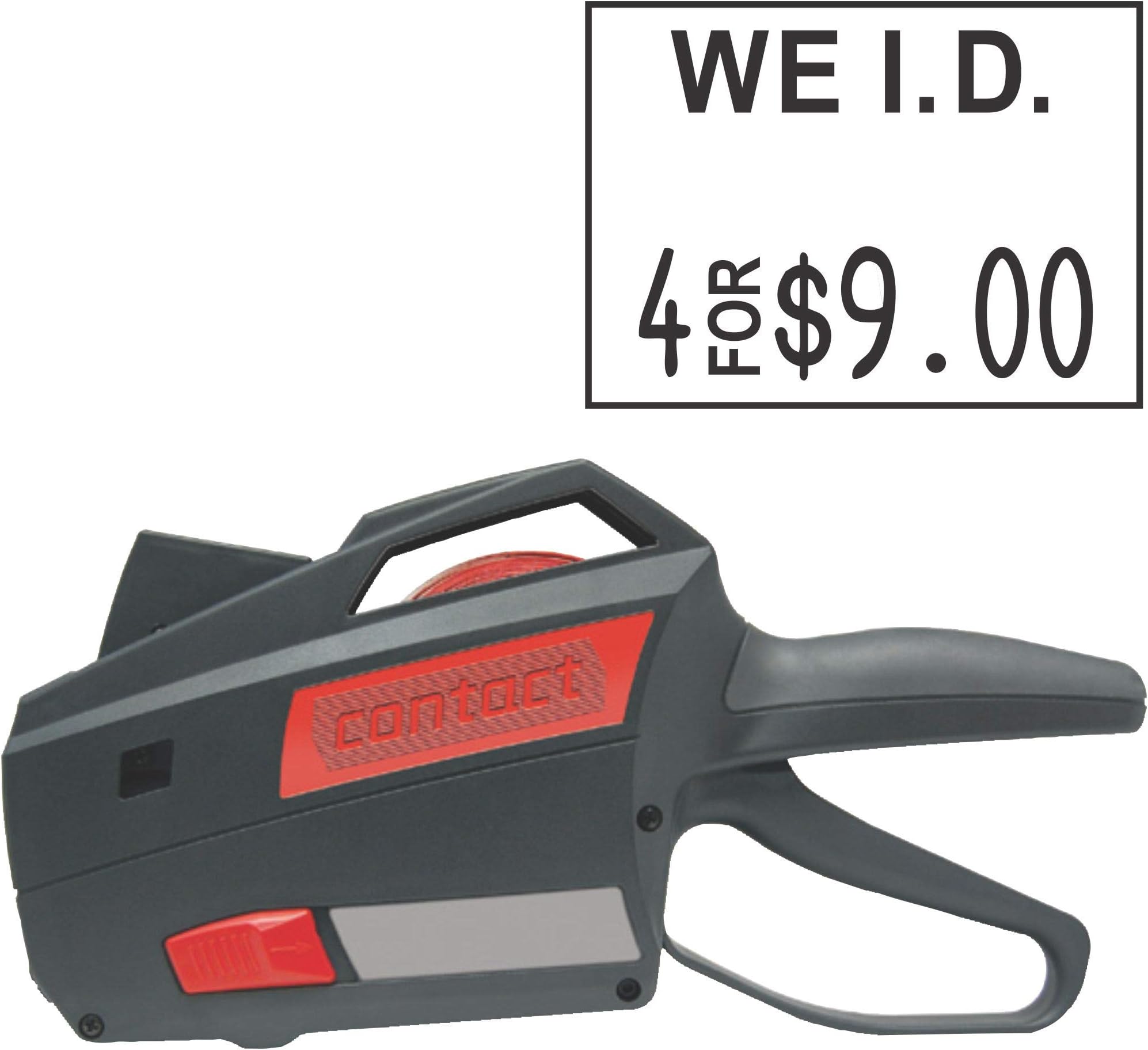 Contact Price Tagging Gun, Model 22.16, 2-Line, Word Band Price Tag Gun, Includes 1 Pricing Gun and pre-Loaded with Over 1,100 Standard (White) Price Stickers. Label Size: (HxW) 16mm x 22mm
