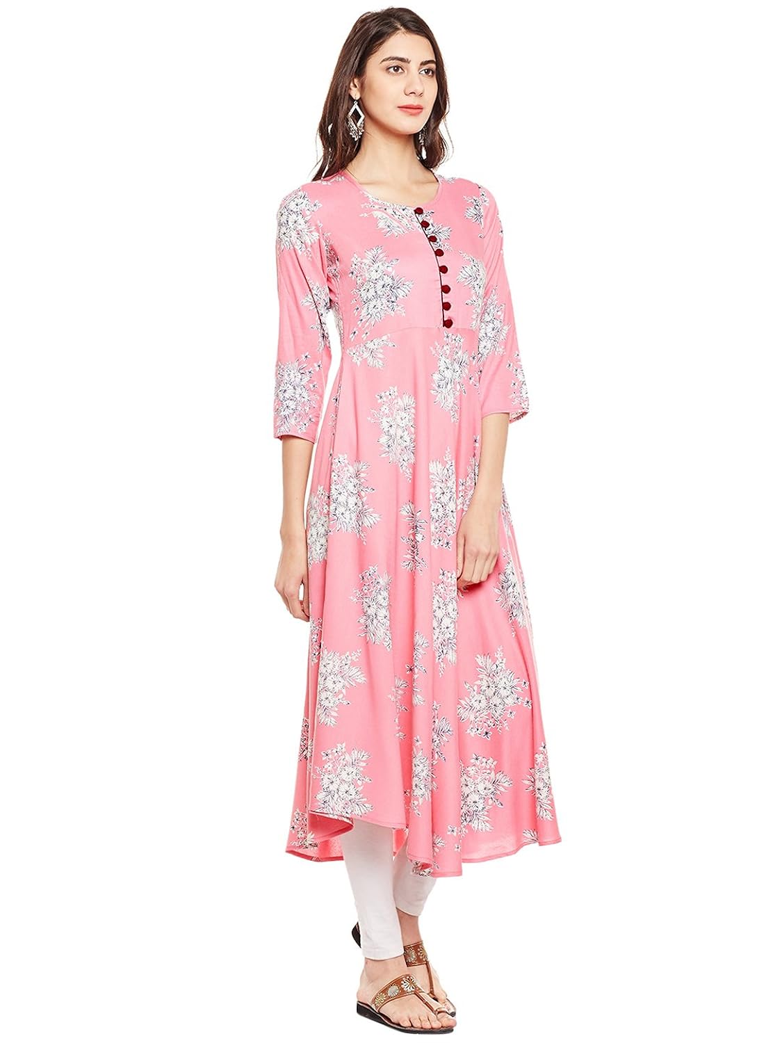 tissu women's viscose kurta (pink)