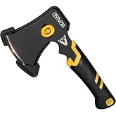 LEXIVON V-ONE Survival Hatchet, 9.5" Full Tang Lightweight Axe | 6mm Stainless Steel Electro-Black Finish Blade, Ergonomic Bi-Material Grip Handle | Protective Slim Sheath Included (LX-VONE-PP)