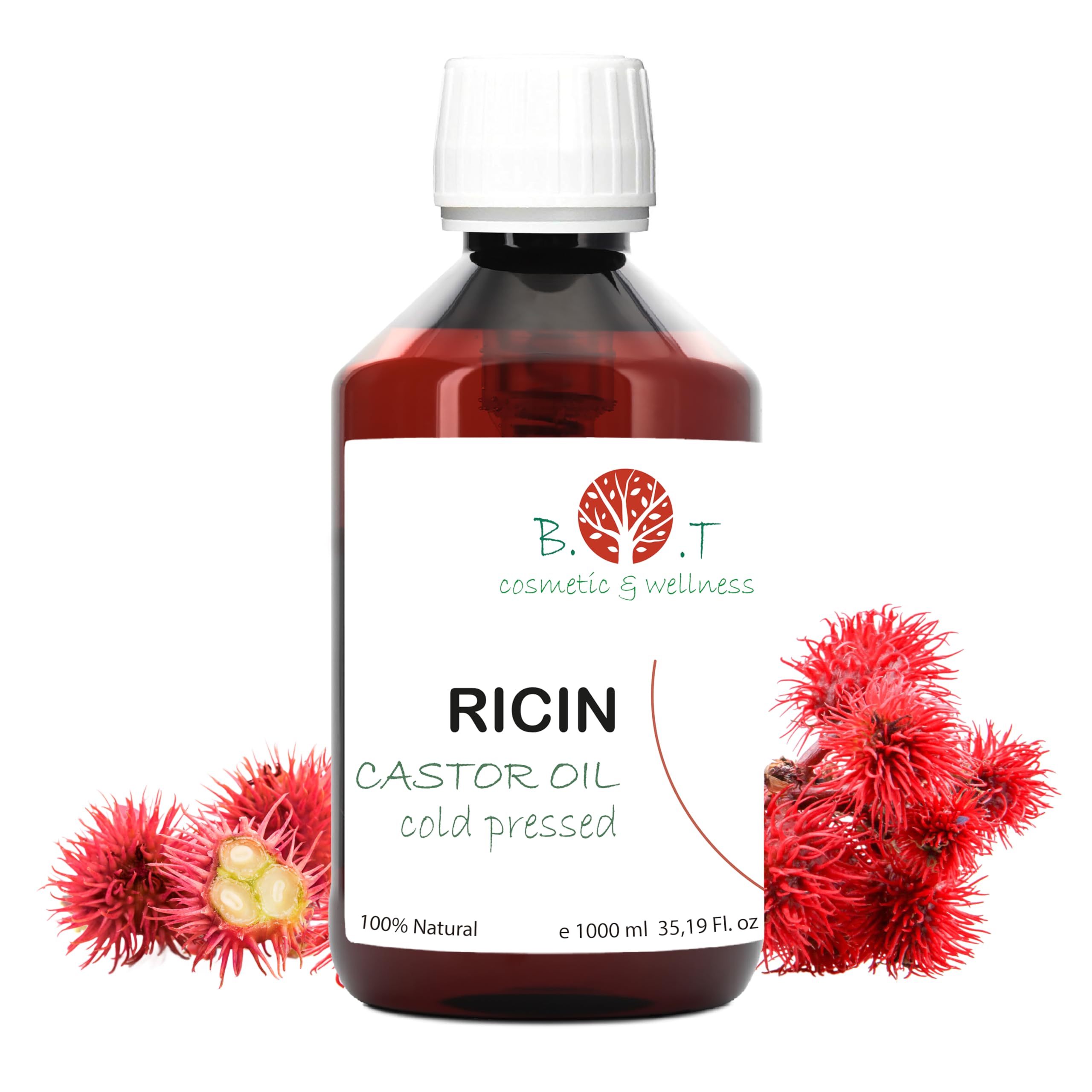 Pure Castor Oil Hair Growth Serum, EyeLashes Grow, Dry Hair Repair Oil, Beard Growth Oil, Scalp Oil, Nail Health, Organic, Natural, Cold Pressed Ricin Oil 1000 ml 1 L