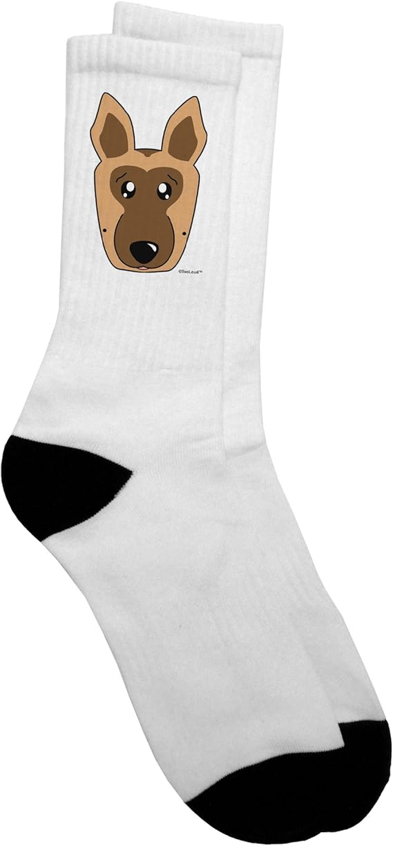 TooLoud Cute German Shepherd Dog Adult Crew Socks Select