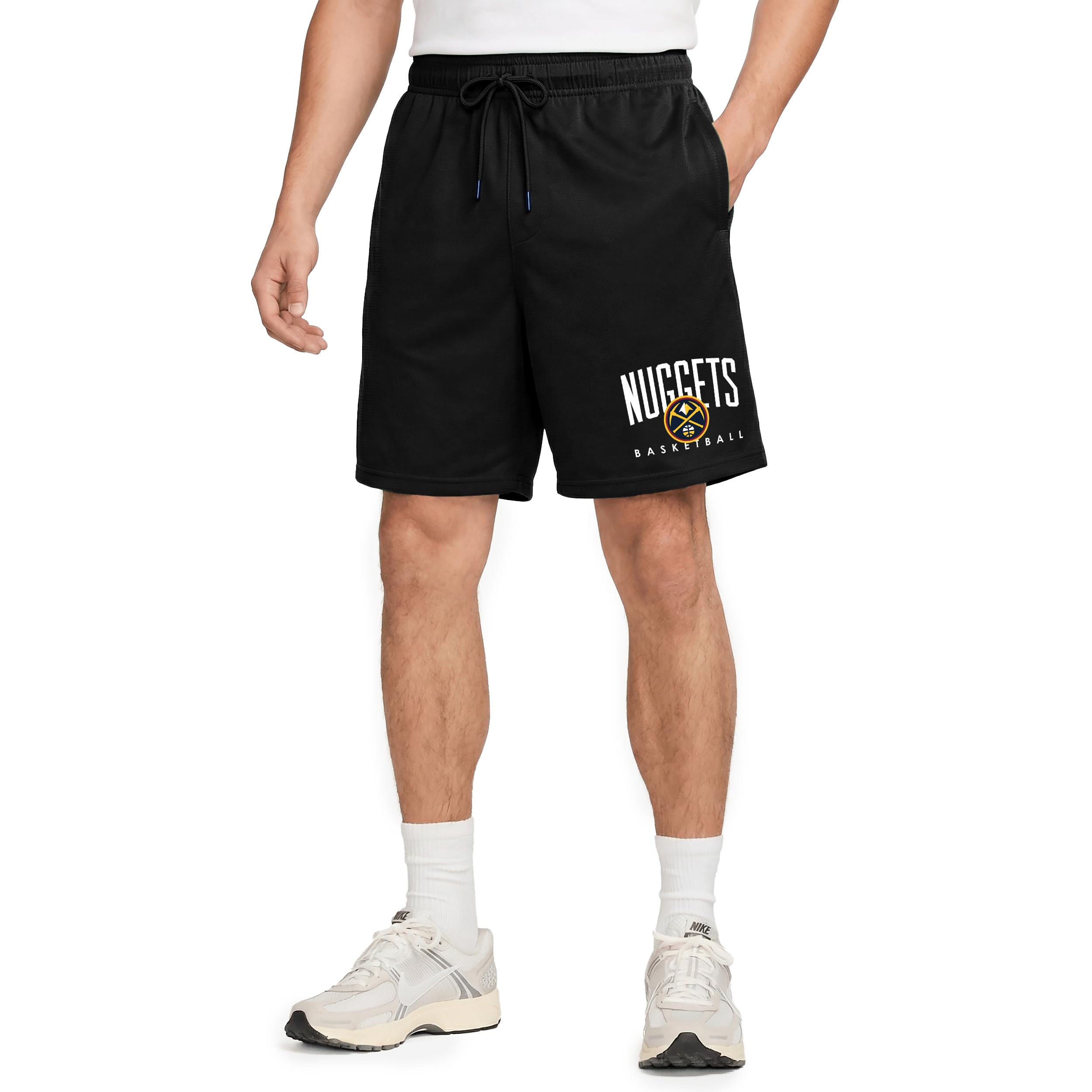 Ultra Game NBA Official Men’s Teamster Basketball Shorts, Denver Nuggets, Black, Small Image