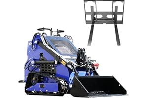 DigMaster 23HP Skid Steer Loader, Compact Twin-Cylinder Engine with Quick Attach System, Rubber Tracks, Heavy-Duty Mini Loader for Landscaping, Farming (DM-SS380+Fork)