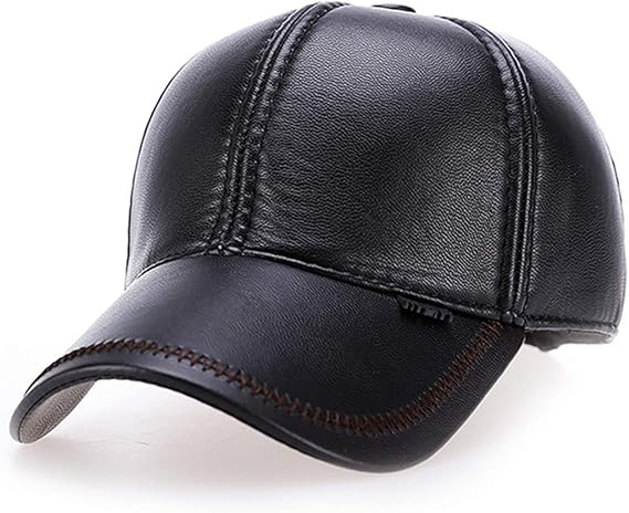 Tylyund Baseballkappe Kunstleder Hut Echtleder Mütze Winter Ledermütze Baseball Cap Verstellbar ...