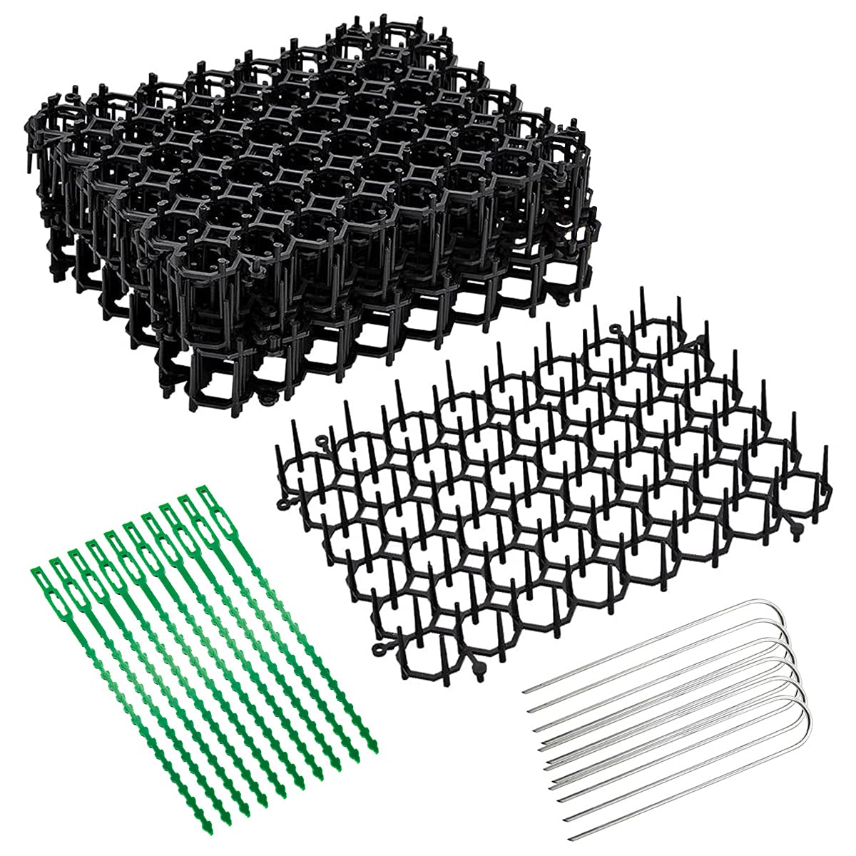 BoloShine 12Pcs Cat Scat Mat with Spikes, Cat Repellent Mat Flat Prickle Strip Dig Stopper Anti Dig Mat Pet Deterrent Mat Anti-Cat Network Digging Stopper for Cat Dog Indoor Outdoor Garden Fence