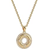 Fettero Dainty Gold Necklace for Women, 14K Gold Plated Pendant Necklace Cubic Zirconia Charm Necklaces for Women Jewelry Gift