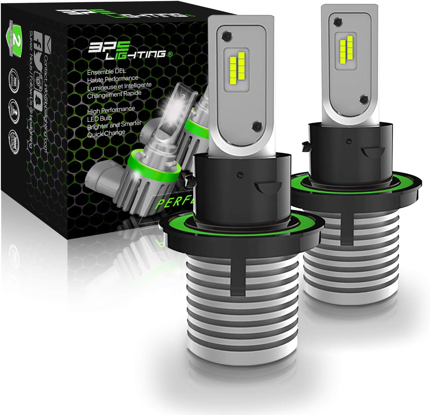 BPS Lighting Perfect Fit Series LED Headlight Bulbs Conversion Kit, H13