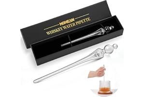 Hohean 1 Pack Whiskey Glass Water Pipette with Gift Box, Fashion Glass Pipette Water Dropper for Diluting Whiskey, Elegant Gift for Bourbon, Gin, and Rum Enthusiasts, Compact and Portable