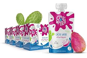 CALI WATER Caliwater - Kids Organic Cactus Water Pouches - Prickly Pear - 10 Calories - Natural Plant Based Hydration Drinks - Flavored Water - Replace Coconut Water, Juice Boxes - Vegan, Electrolytes - 24 Count