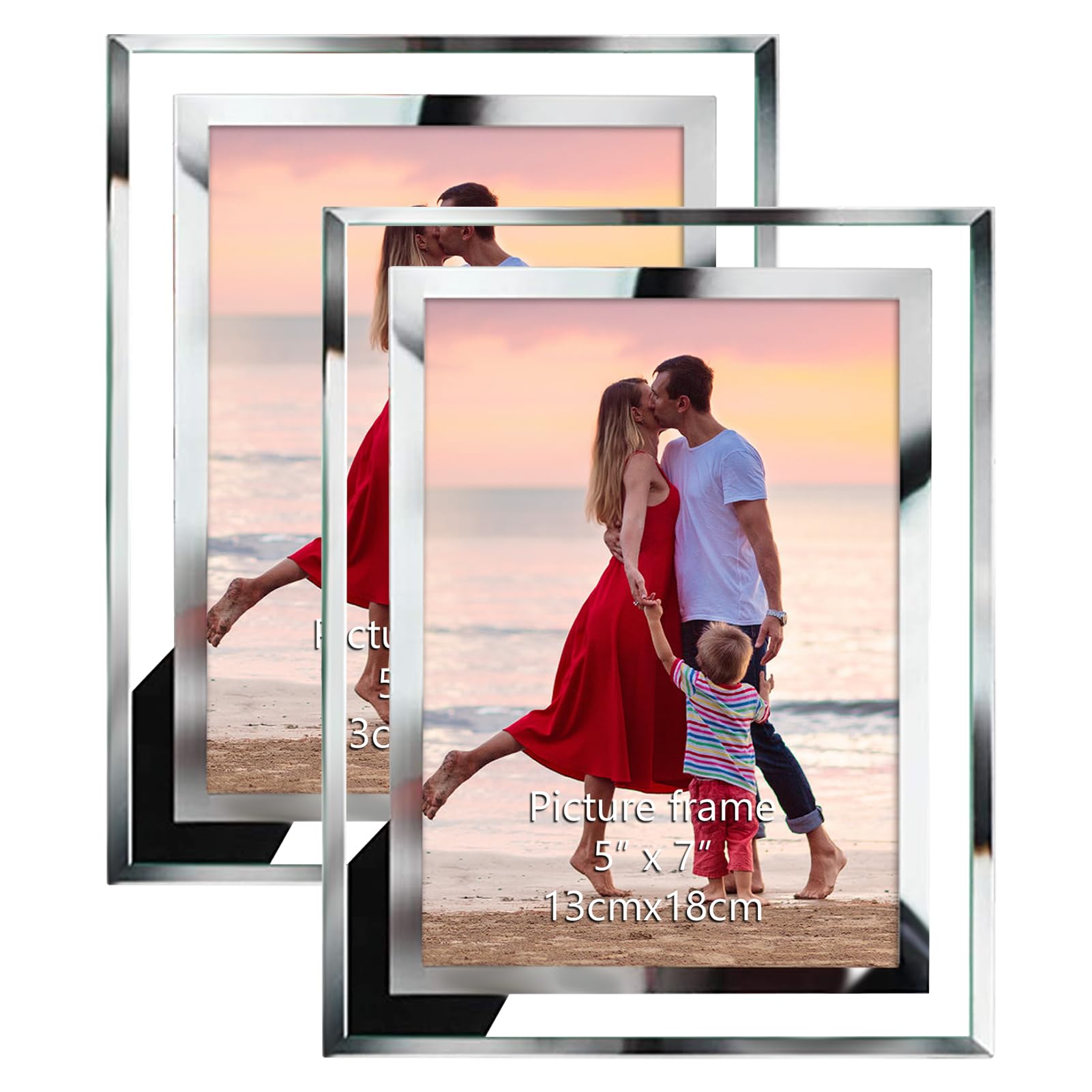 Giftgarden 7 x 5 Glass Photo Frame Portrait Picture Landscape Frames set of 2 — image 1