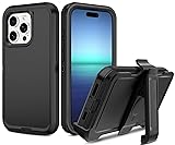I-HONVA for iPhone 15 Pro Case with Belt-Clip