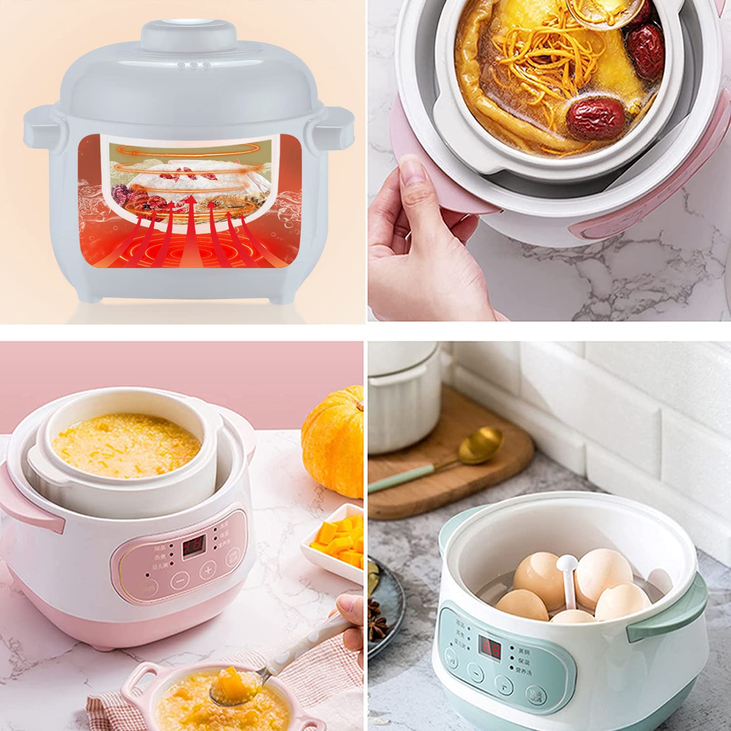 Smart Small Electric Stewing Pan Appointment Timing Sputum Stewed Automatic Mini Boiled Porridge Soup Pot Electric Stew