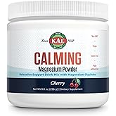 KAL Calming Magnesium Powder - Cherry Flavor Magnesium Supplement - High Absorption, Relaxation Support, No Added Sugar, Vegan, Gluten Free, Made Without Soy - 40 Servings, 9 oz